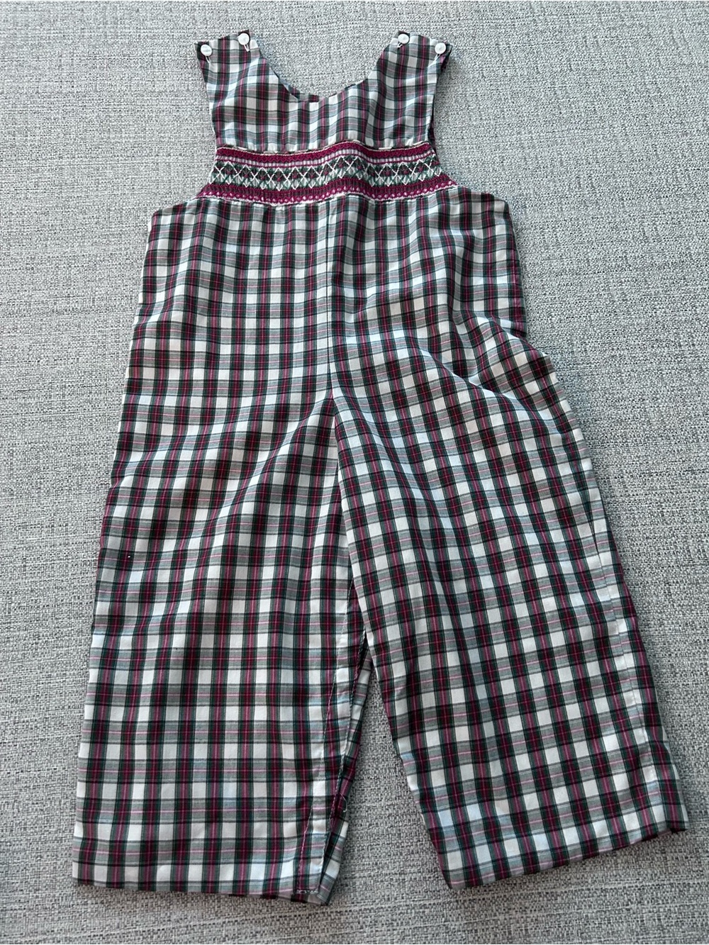 Velani Classics Plaid Green, Burgundy, White Jumper. Size 3